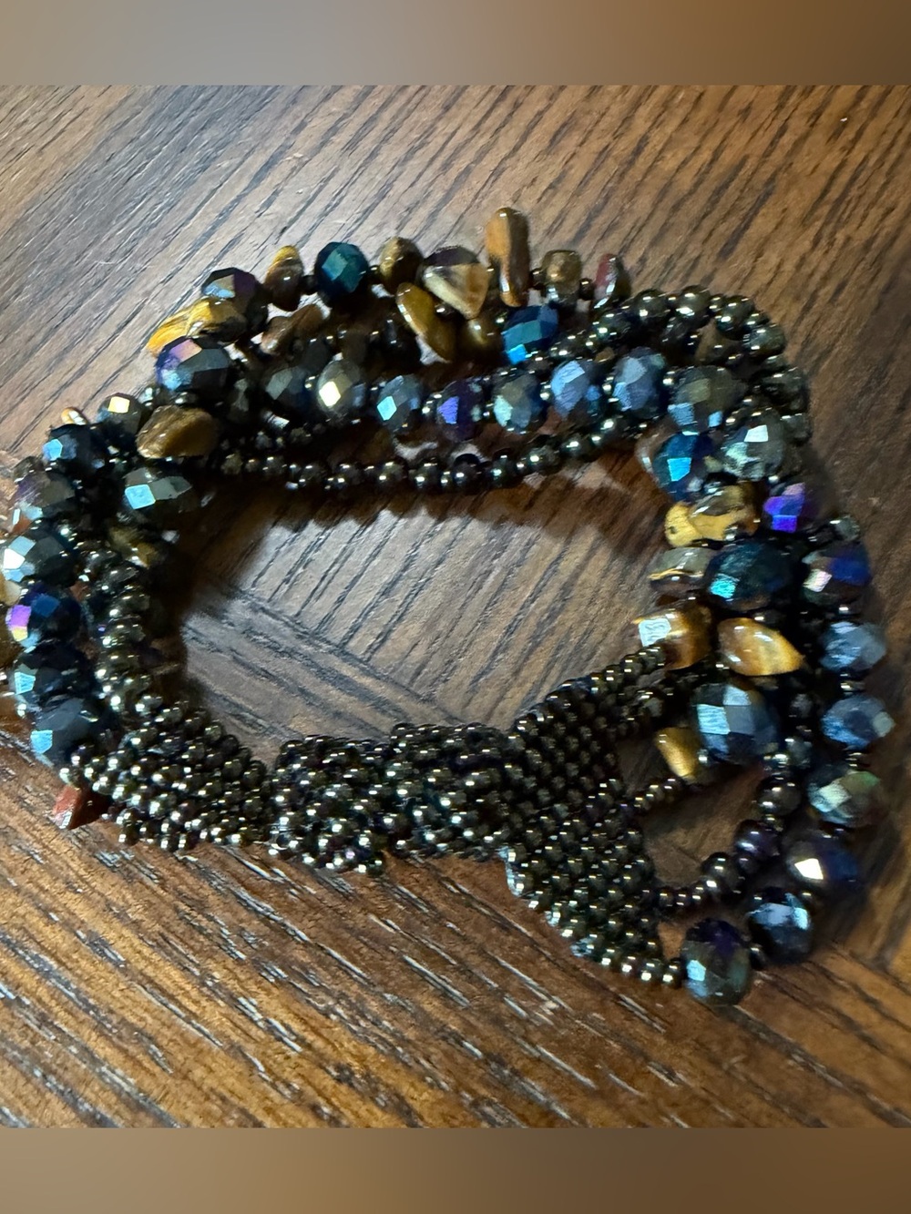 Gem Stone Handmade Twisted cuff Magnet Clasps